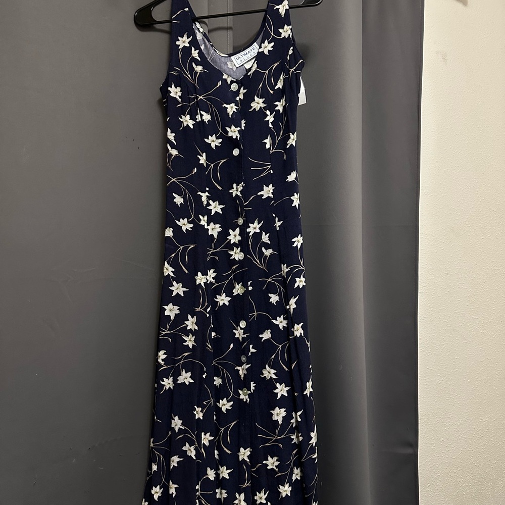Floral Navy Blue Maxi Dress